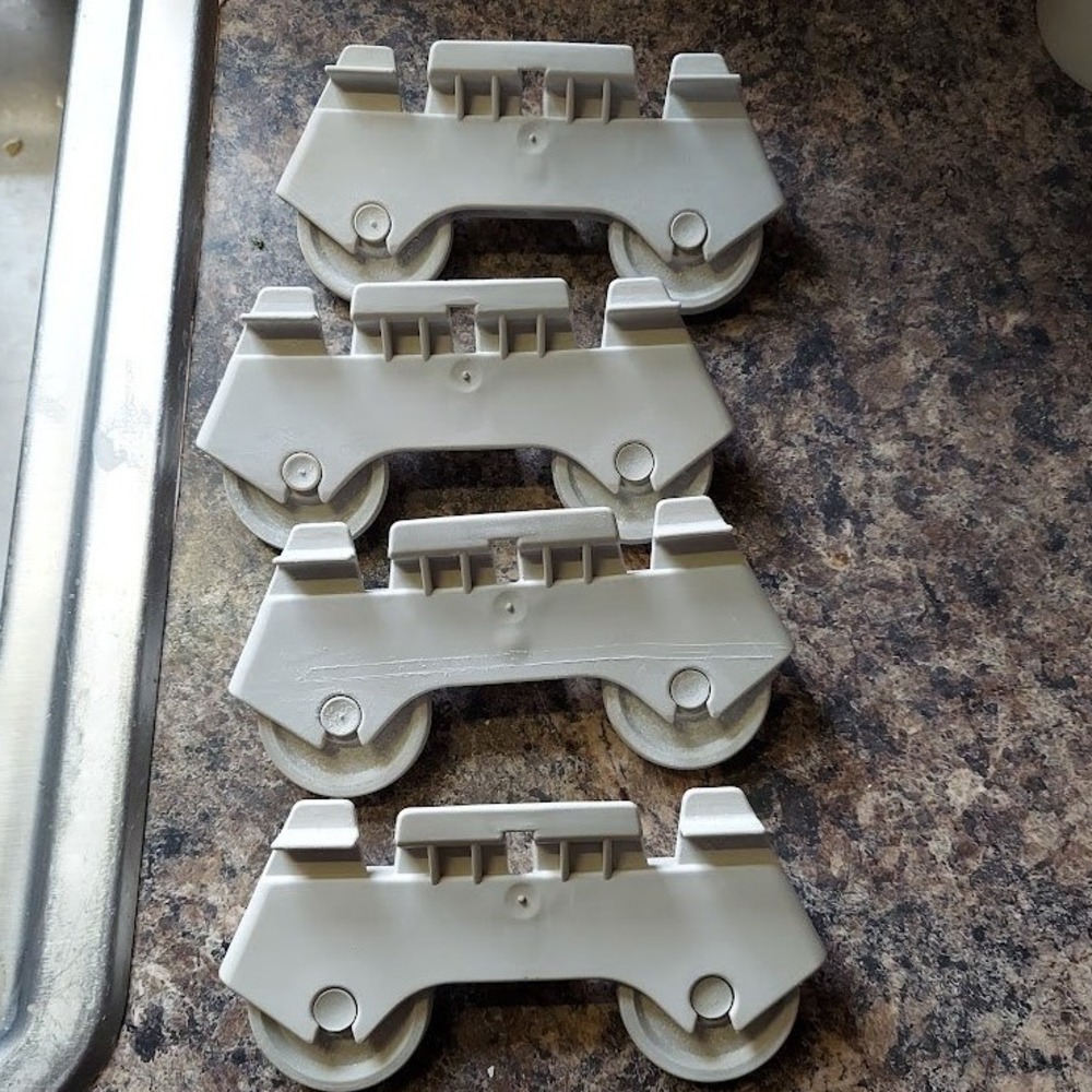 Whirlpool Dishwasher Rack Roller Wheels 8268822 Set of 4 Grey